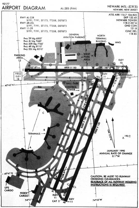 NEWARK INTL (EWR) - AIRPORT DIAGRAM IAP chart