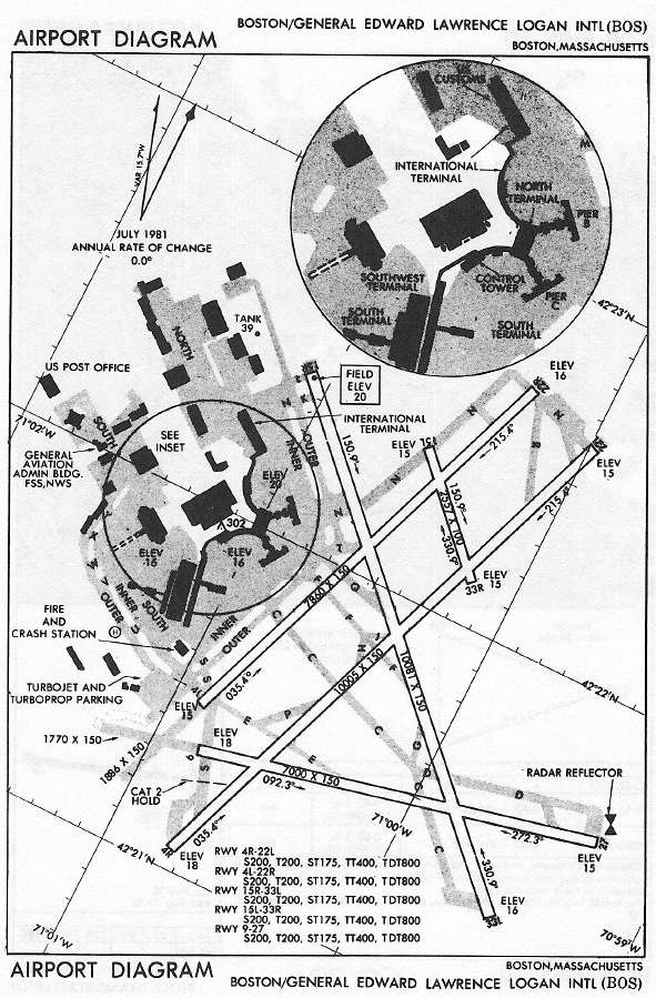 BOSTON/GENERAL EDWARD LAWRENCE LOGAN INTL (BOS) AIRPORT DIAGRAM approach chart