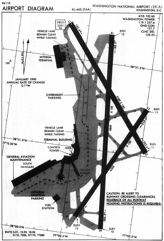 WASHINGTON NATIONAL AIRPORT (DCA) - AIRPORT DIAGRAM IAP chart