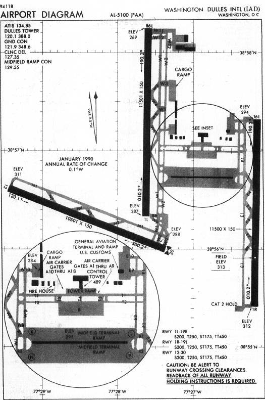 WASHINGTON DULLES INTL (IAD) - AIRPORT DIAGRAM IAP chart