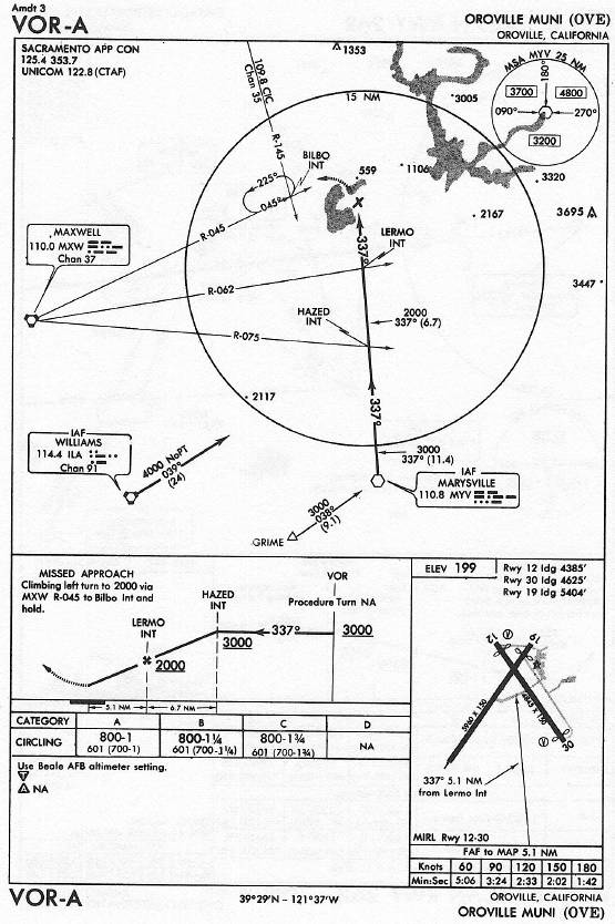 OROVILLE MUNI (OVE) VOR-A approach chart